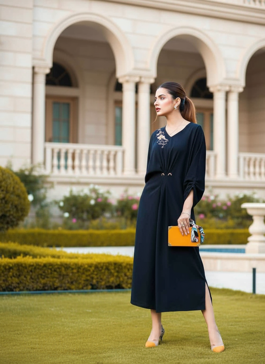 Trendy Black Kaftan
