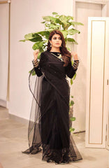 All Black Saree