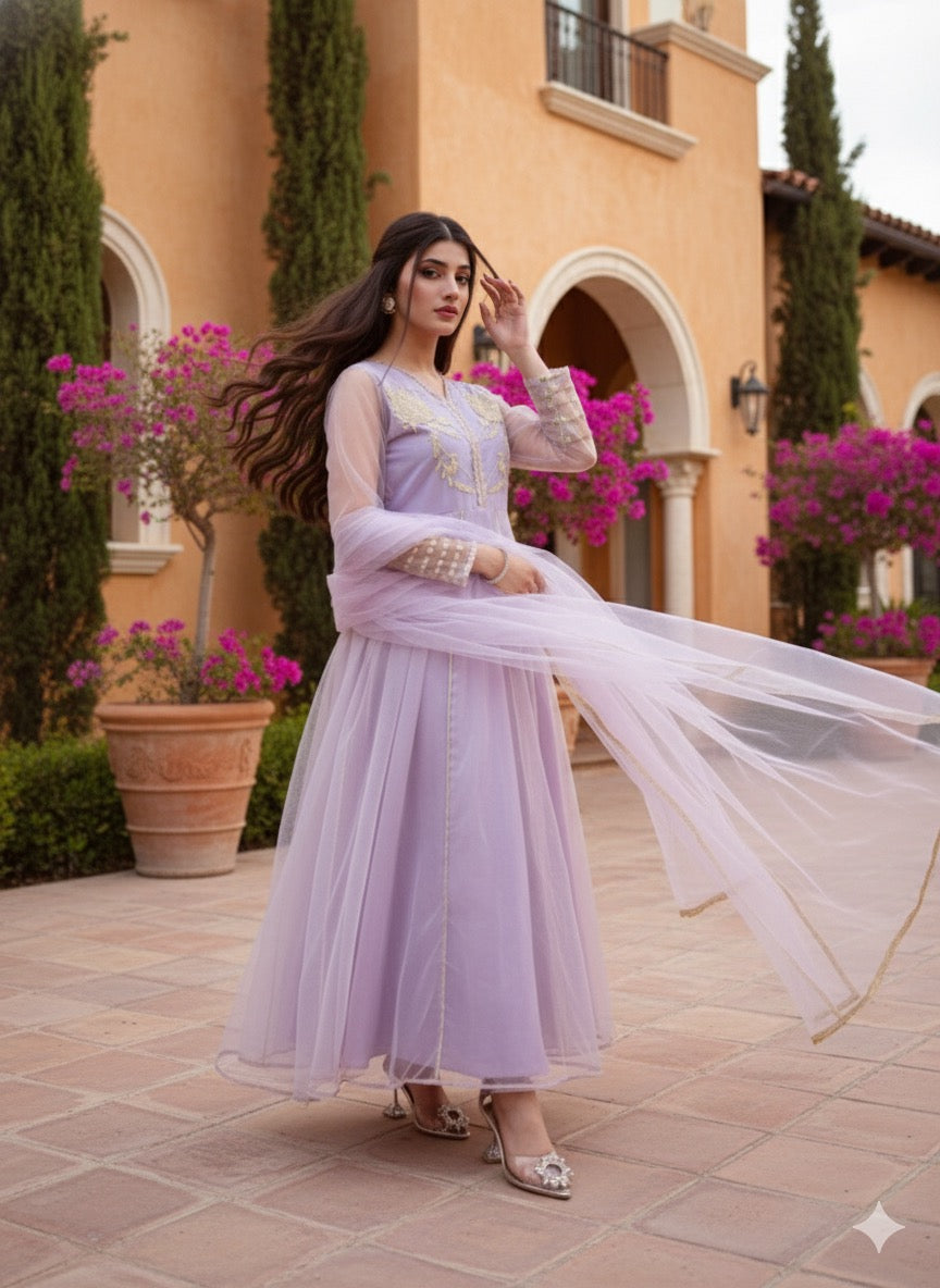 CAMELIA 2PC(FROCK+DUPATTA)